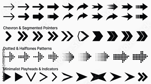 Arrow icon set, arrow cursor collection, different arrow signs, black arrows icons