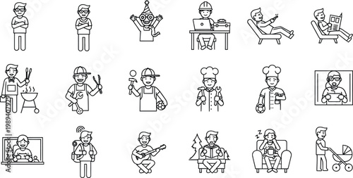 Mayan glyphs and figures ancient civilization art isolated on transparent background