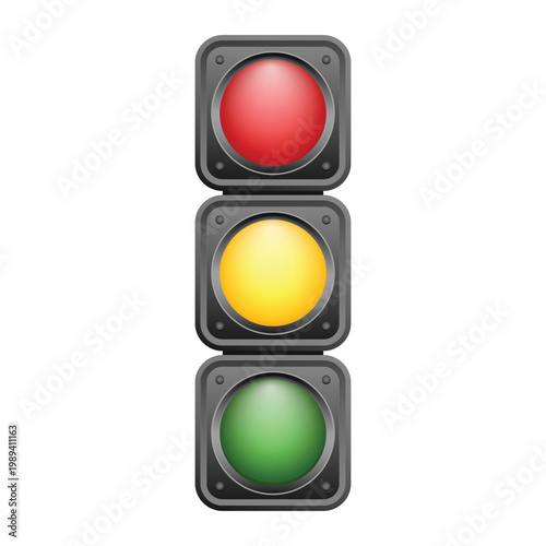 Traffic light. Green, yellow, red lights