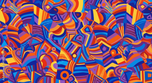 Vibrant Abstract Geometric Mosaic Pattern Background