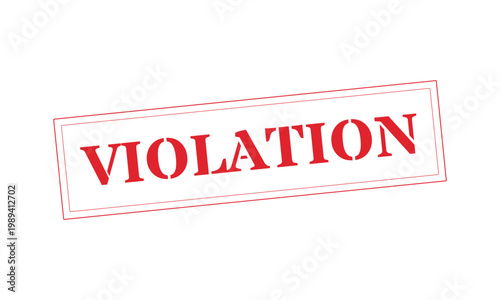 Violation Red Rectangular Stamp White Text Vector Illustration Icon Design