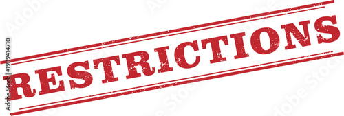 Red Restricted Grunge Rubber Stamp Icon On Isolated White Background