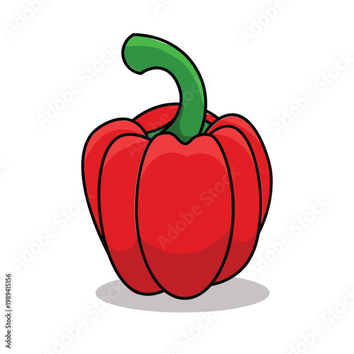 Red bell peper vegetable organic icon isolated