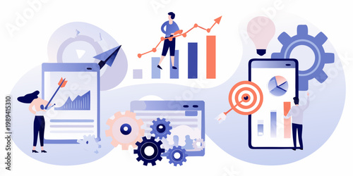 Illustrative depiction of business growth strategy and technological innovation