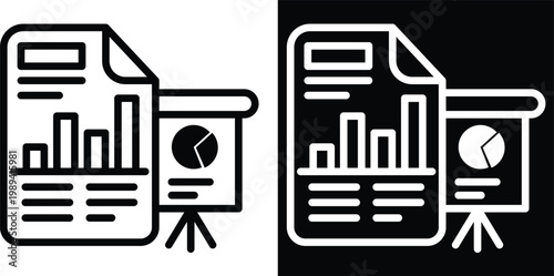 report Two-tone version in black and white background