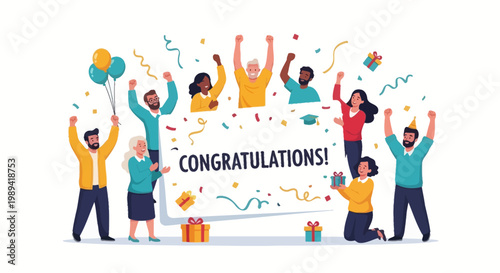 Diverse Group Celebrating Success with 