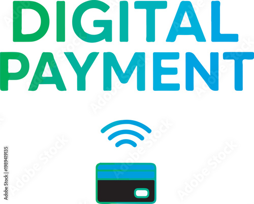 Illustration depicting digital payment using a contactless card Vector, illustration
