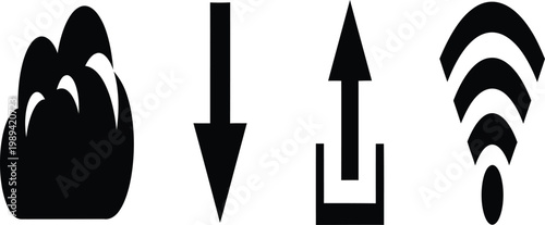 Black and white arrowhead illustrations diverse shapes and designs