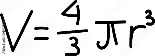 Handwritten Mathematical Formula for the Volume of a Sphere
