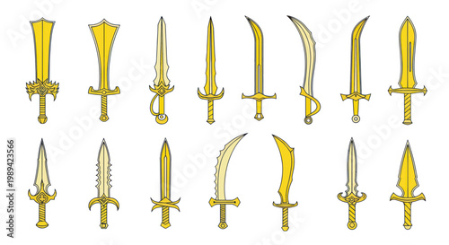 Collection of Medieval Fantasy Swords, Weapons, and Blades