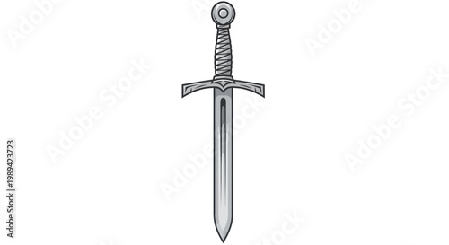 Medieval Knight Sword Weapon, Fantasy Battle Blade, Ancient Warrior Armament