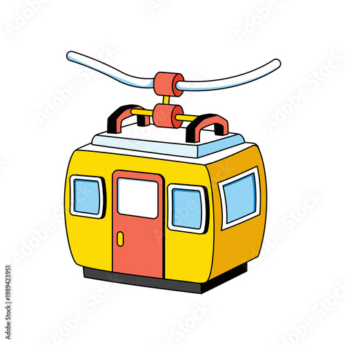 A unique design icon of cable car