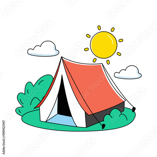 An doodle design icon of camp