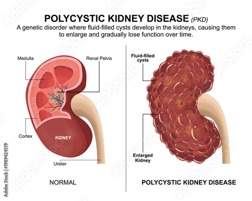 Polycystic Kidney Disease (PKD) Flashcard Illustration
