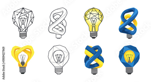 Creative Light Bulb Ideas Collection: Geometric, Abstract, and Artistic Designs