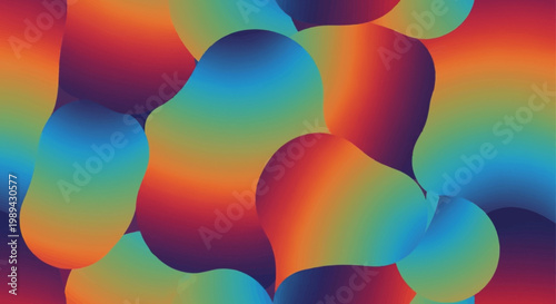 Abstract Seamless Pattern with Vibrant Gradient Liquid Shapes