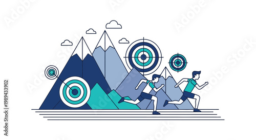 Business Competition and Goal Achievement Concept Illustration