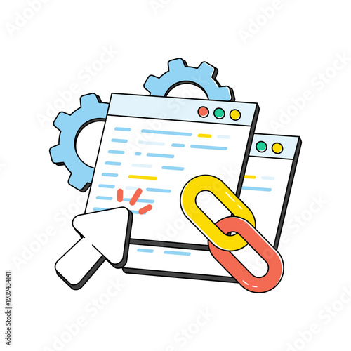 An icon design of linked website 