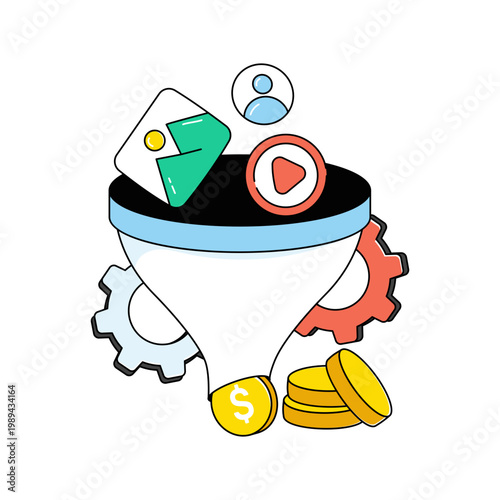 Modern design icon of filtration management 