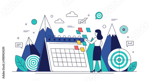 Task Management and Goal Setting Illustration