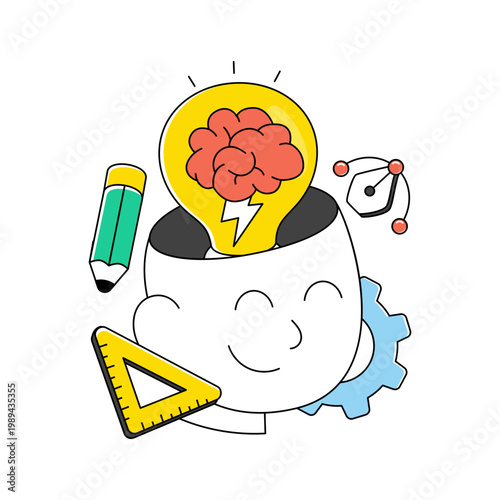 Trendy design icon of creative mind 
