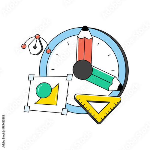 A unique design icon of design time 