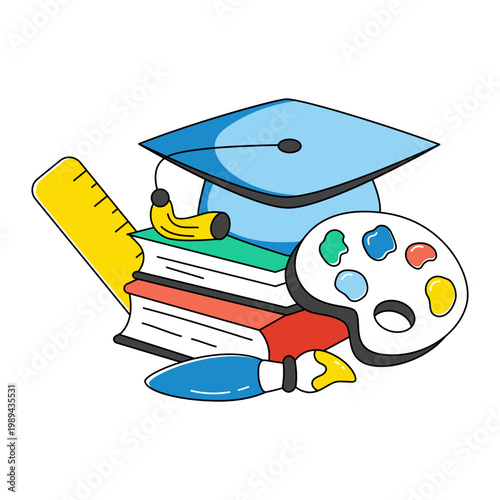 Creative design icon of designing education 