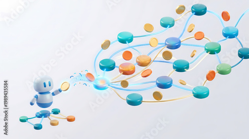 Fintech Transaction Flow Illustration 3D Style for Digital Payment and Banking App Design