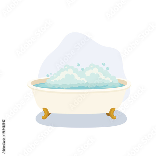 bathroom bathtub with bubbles clean hygiene spa relaxation