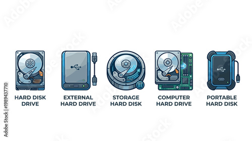 Hard disk drives and data storage devices are essential components for modern computing, offering various solutions for digital information management and backup.