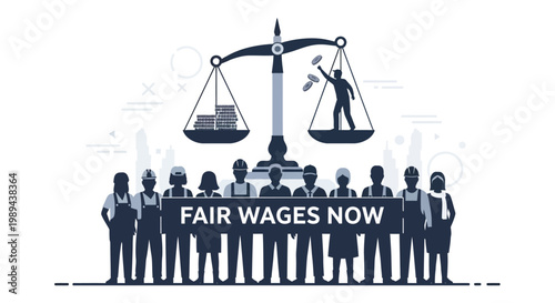 Justice and fair wages balancing economic scales for working people