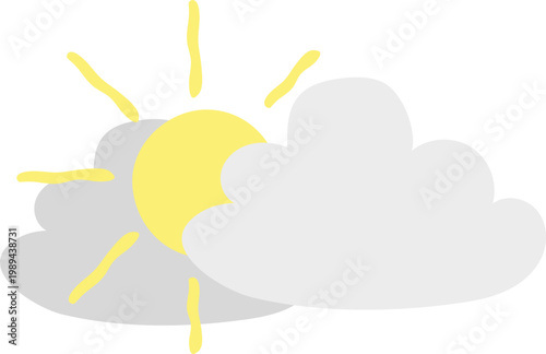 Sun Behind Clouds Illustration