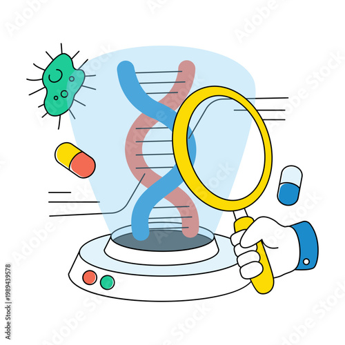 Modern design icon of DNA diagnosis 