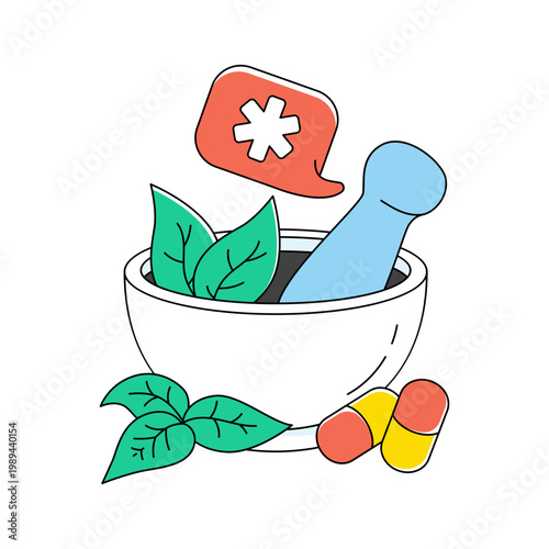 Modern design icon of pestle mortar