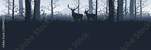 Clean wild nature background template in cool grey tones