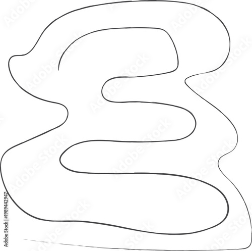 Minimalist abstract line art drawing featuring fluid organic shapes and wavy flowing curves creating a modern simple aesthetic for contemporary branding and decorative graphic design projects