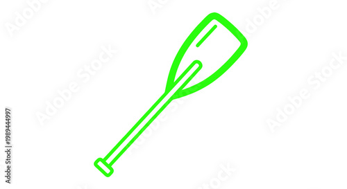 Green Paddle Icon on White Background - Kayak, Canoe, SUP Boarding Equipment
