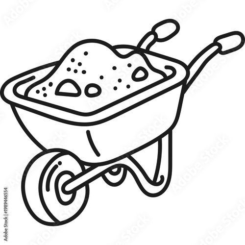 Hand Drawn Wheelbarrow Icon