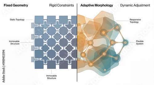 Exploration of fixed geometry and adaptive morphology in design and architecture contexts for dynamic systems