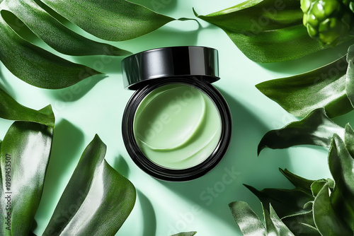 Natural Moisturizing Cream with Tropical Leaves