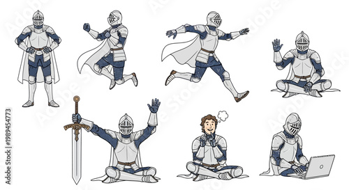 Knight in Shining Armor Poses and Activities.
