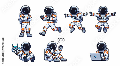 Collection of Astronaut Poses and Activities in Space.