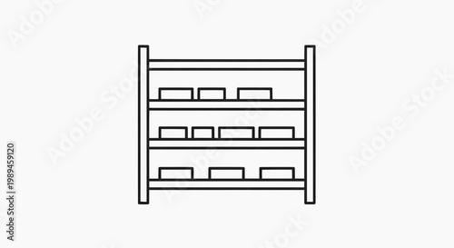 An illustration shows boxes on shelves in a storage room interior scene.