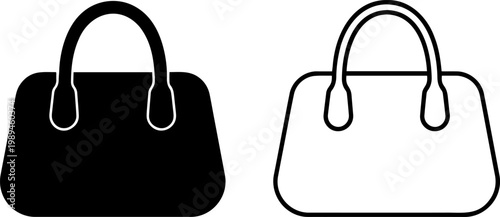 Minimal handbag icon set