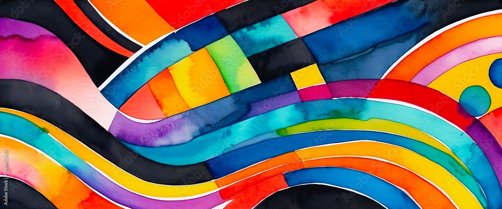 Fototapeta premium Bright multicolor background with colorful abstract pattern