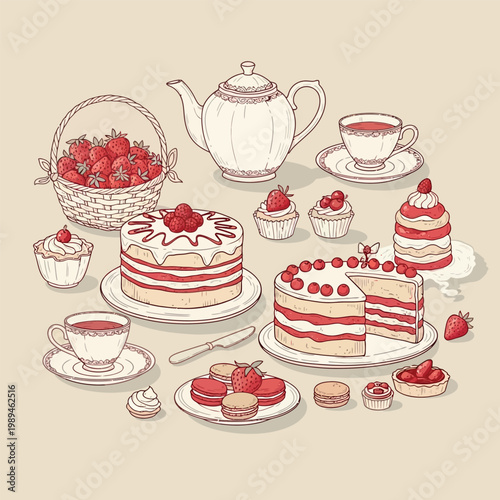 Vintage tea party delight a collection of sweets and teaware