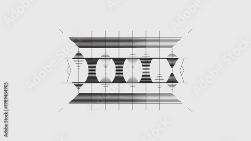 Geometric bar pulse data visualization – Suitable for statistical analysis, financial tech, or digital measurement content.