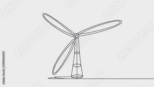 Aerodynamic turbine nacelle and blades – Suitable for industrial design portfolios, wind power brochures, or clean tech branding.