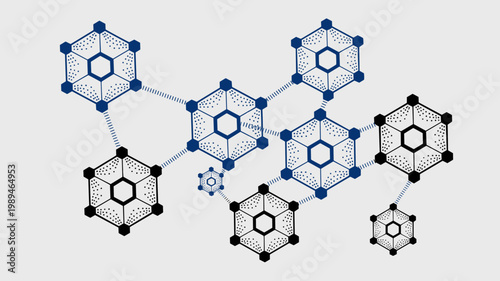 Blue and black cloud infrastructure nodes – Suitable for enterprise IT dashboards, cloud connectivity, or data governance materials.