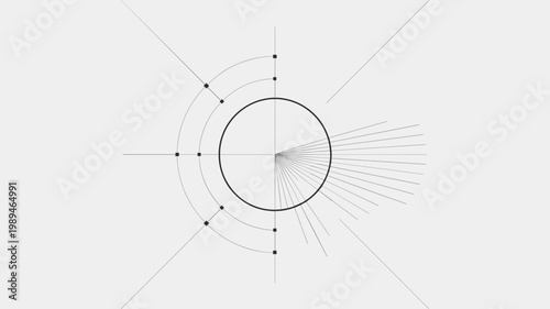 Minimal circle burst loading element – Suitable for transmission signals, data broadcast icons, or modern tech UI.